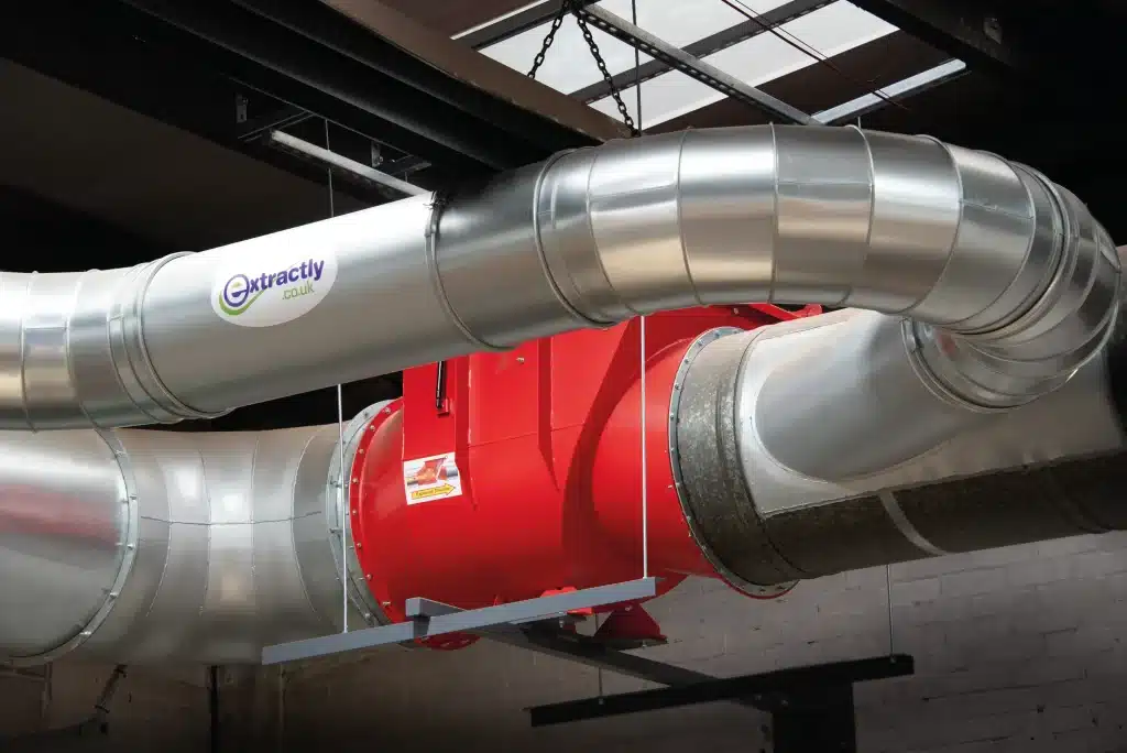 The Explosion Isolation Valve prevents the effects of a pressure wave and flames traveling through the ductwork and into the factory.